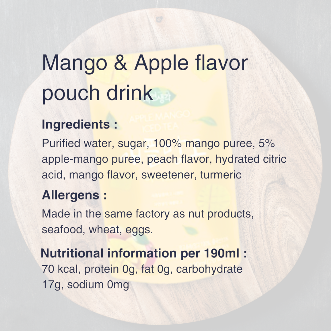 Pouch Drink Mangue, Pomme