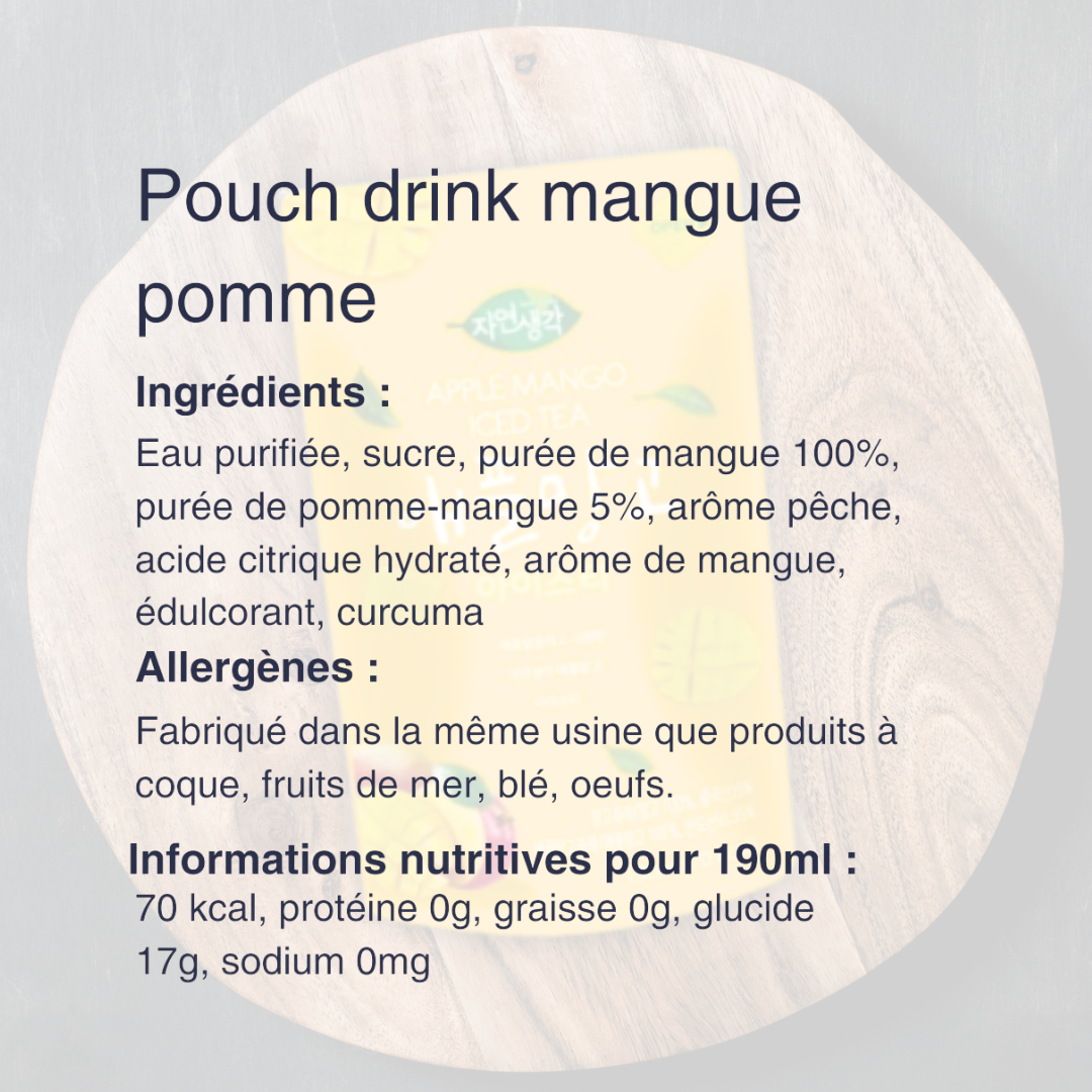 Pouch Drink Mangue, Pomme